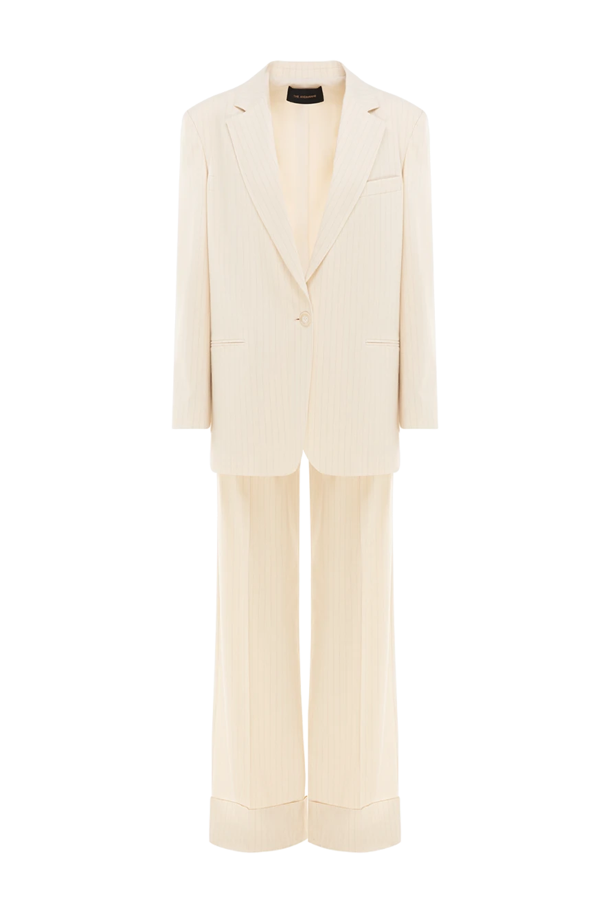 The Andamane woman women's beige suit with trousers made of viscose and wool купить с ценами и фото 176854 - photo 1