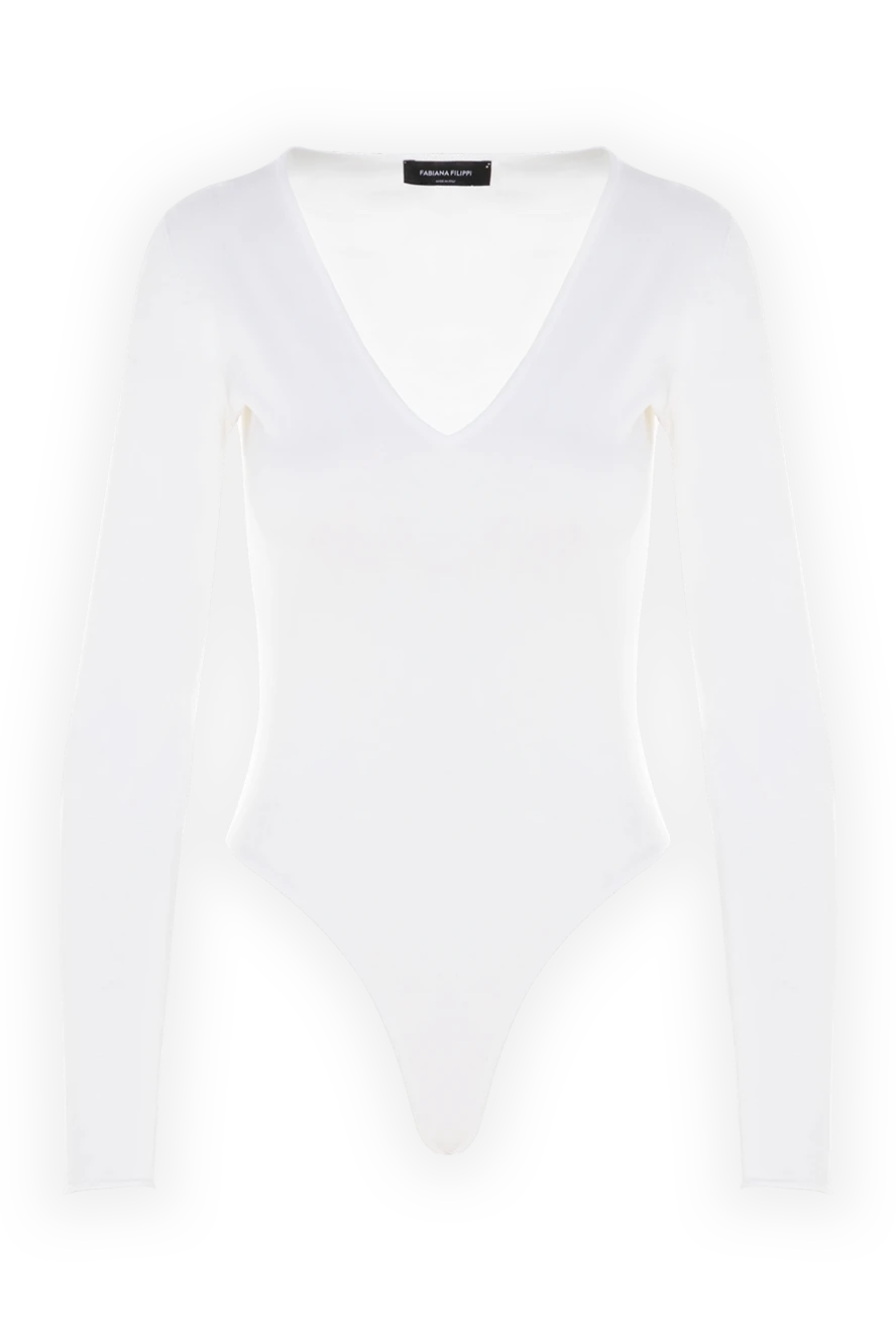 Fabiana Filippi woman women's white viscose and polyester bodysuit купить с ценами и фото 176866 - photo 1