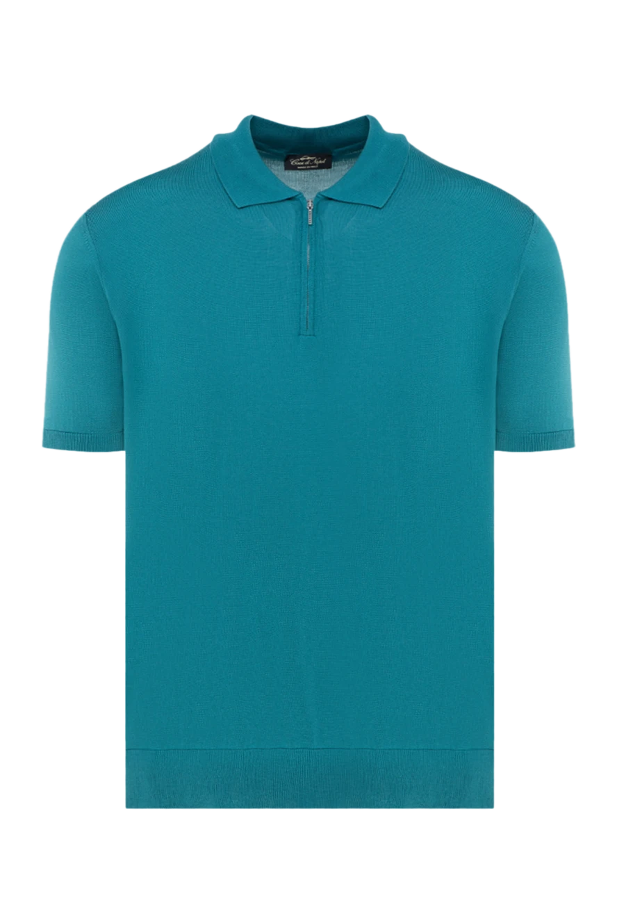 Cesare di Napoli man men's silk polo green купить с ценами и фото 176880 - photo 1