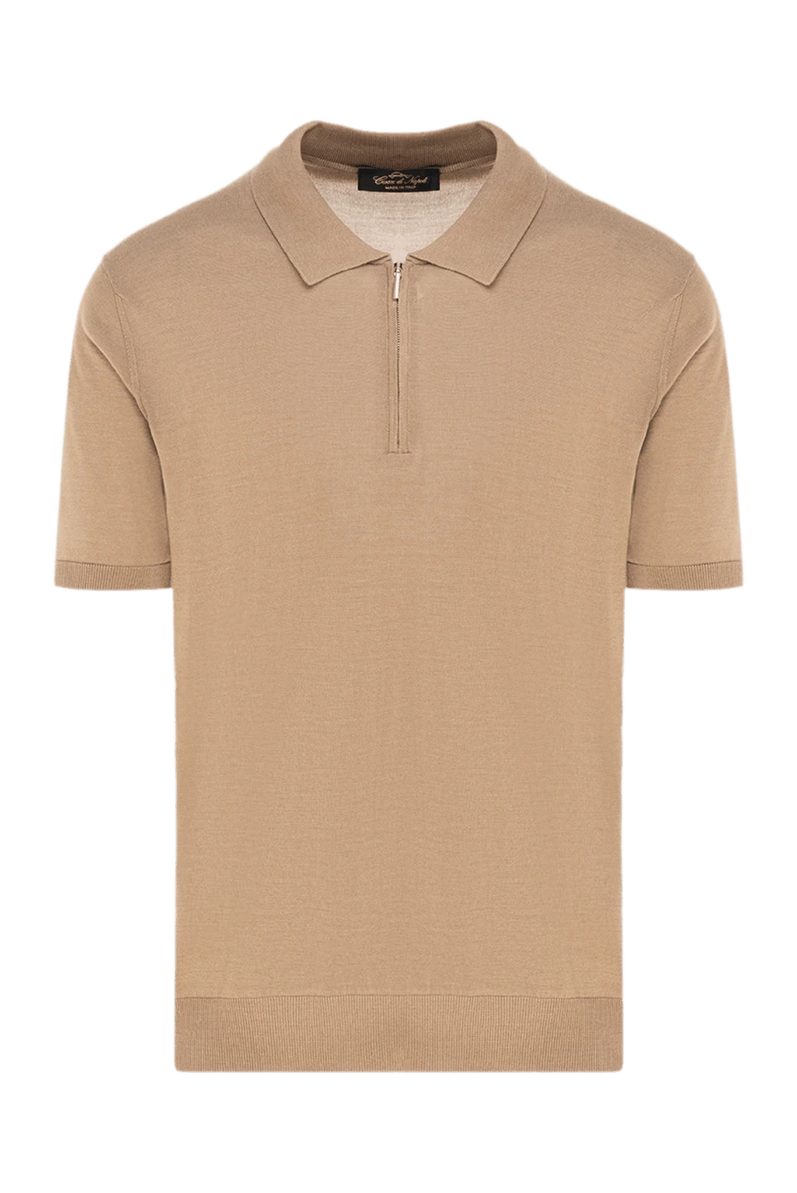 Cesare di Napoli man men's beige silk polo купить с ценами и фото 176881 - photo 1