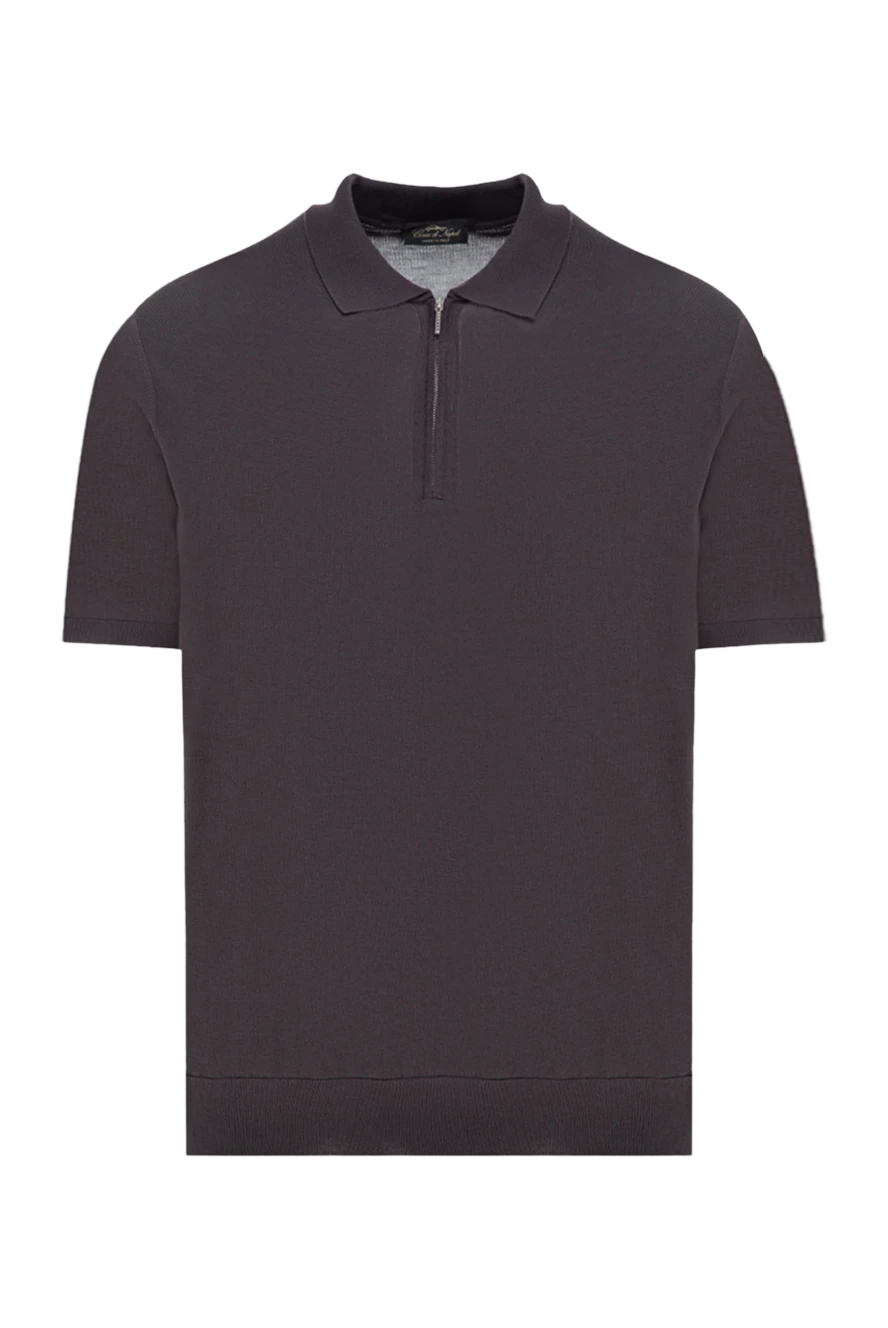 Cesare di Napoli man men's brown silk polo купить с ценами и фото 176884 - photo 1