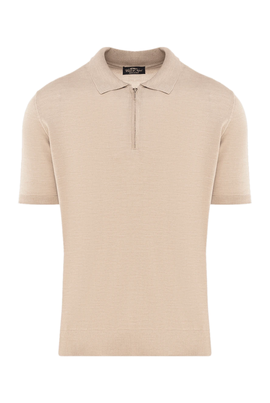 Cesare di Napoli man men's beige silk polo купить с ценами и фото 176885 - photo 1