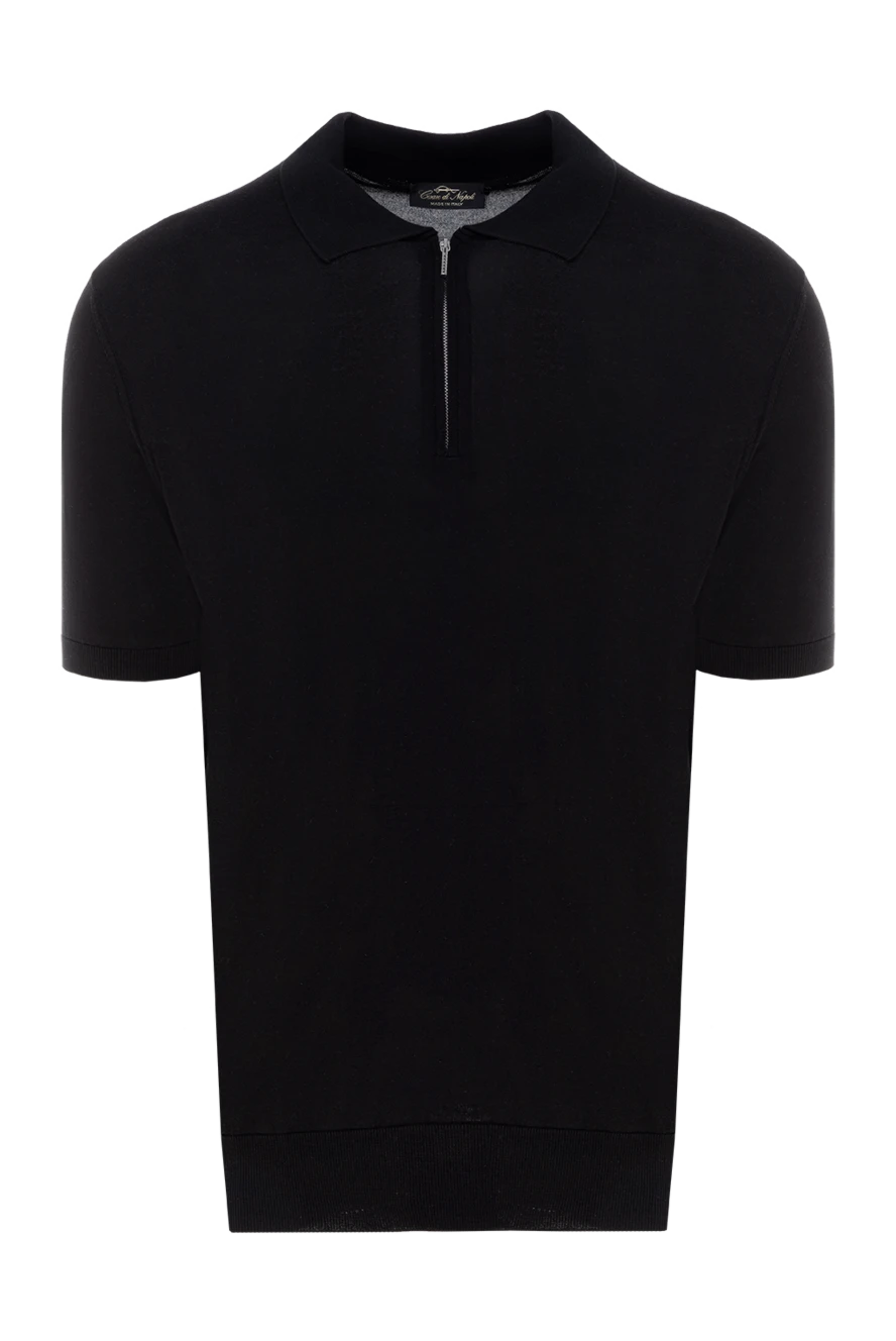 Cesare di Napoli man men's black silk polo купить с ценами и фото 176888 - photo 1