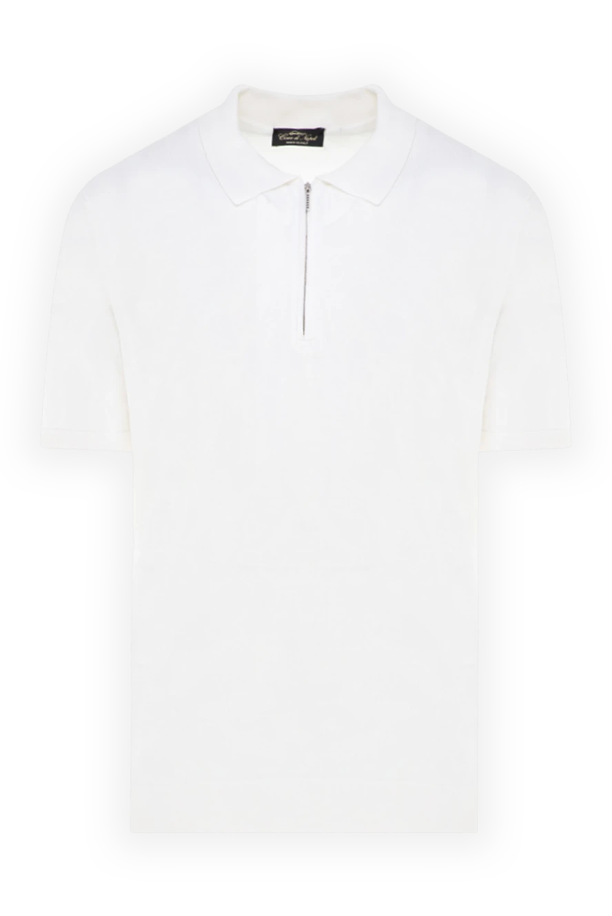 Cesare di Napoli man men's white silk polo купить с ценами и фото 176892 - photo 1