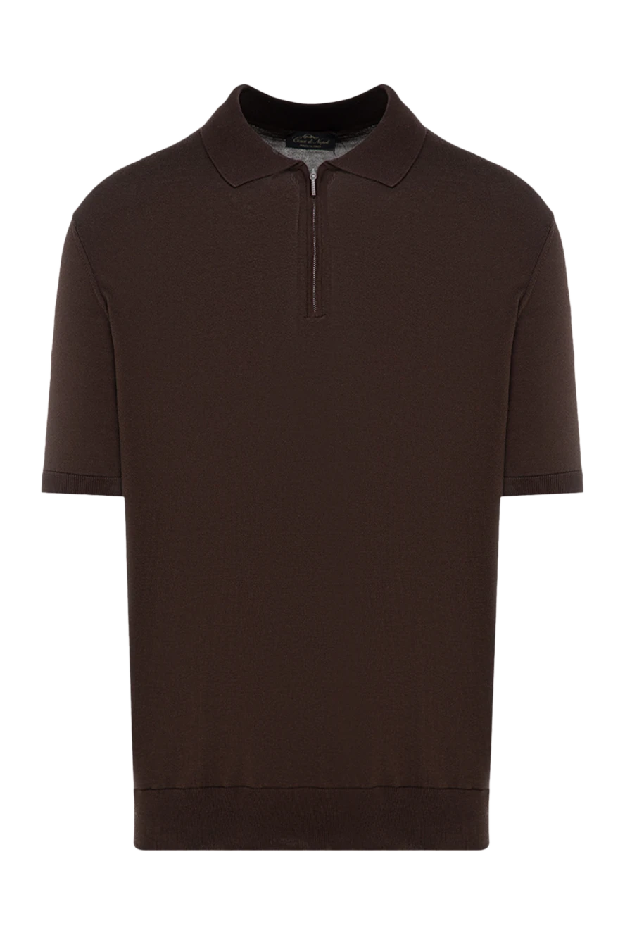 Cesare di Napoli man men's brown silk polo купить с ценами и фото 176893 - photo 1