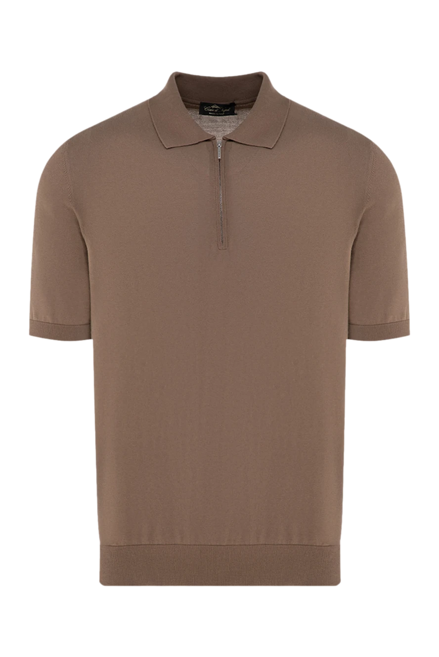 Cesare di Napoli man men's brown cotton polo купить с ценами и фото 176895 - photo 1