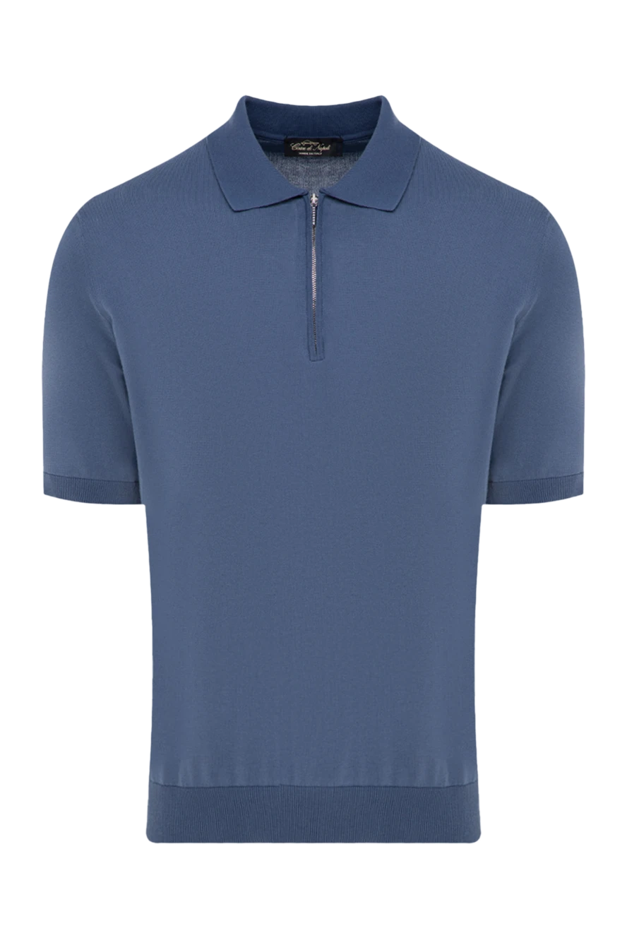 Cesare di Napoli man men's blue cotton polo купить с ценами и фото 176896 - photo 1