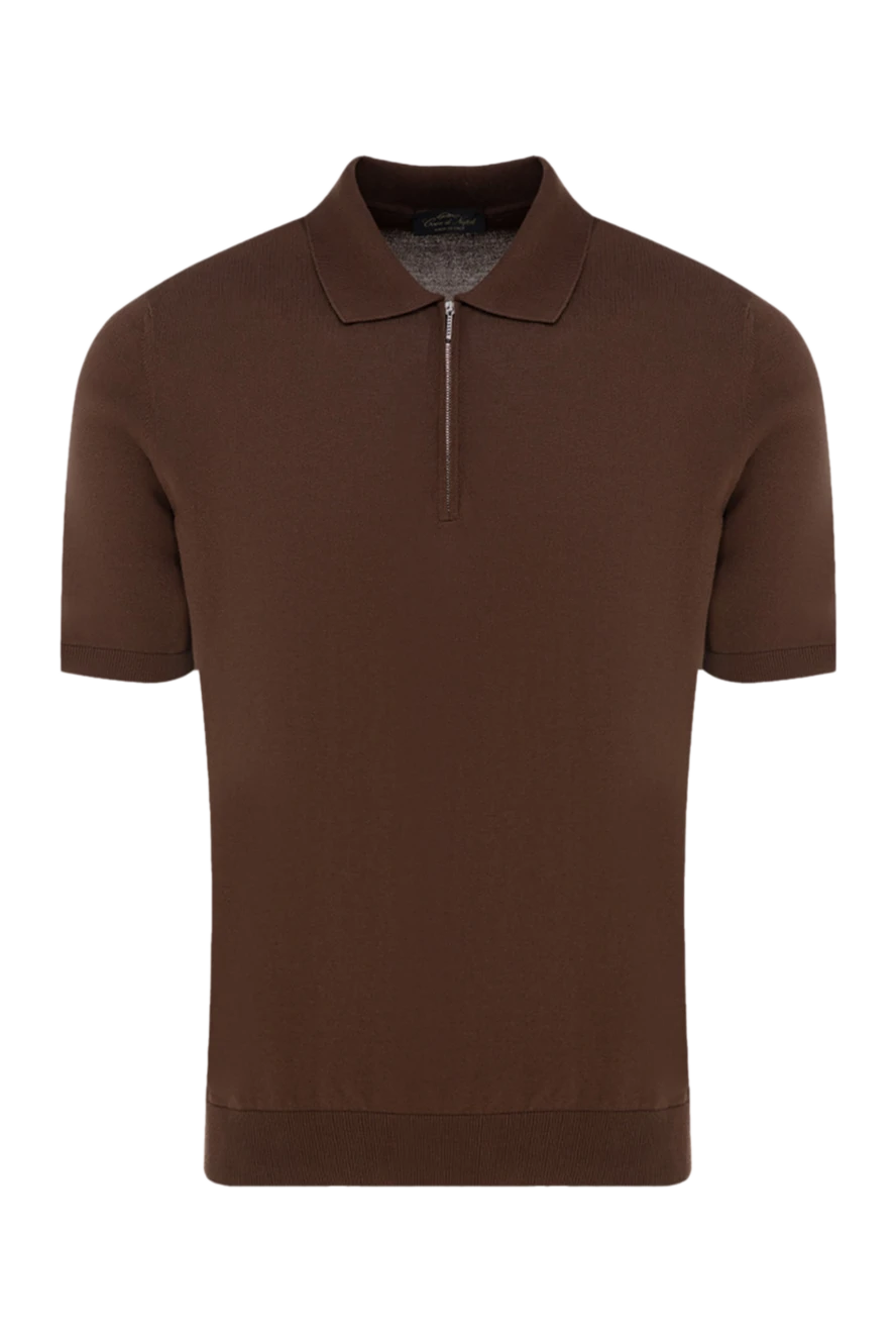 Cesare di Napoli man men's brown cotton polo купить с ценами и фото 176897 - photo 1