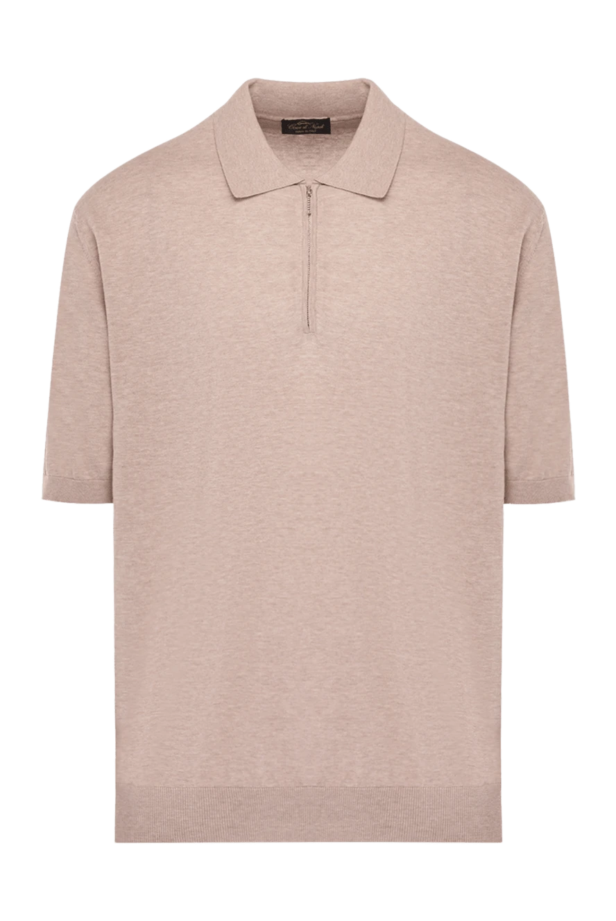 Cesare di Napoli man cotton polo for men, beige купить с ценами и фото 176898 - photo 1