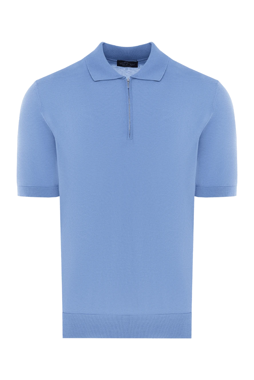 Cesare di Napoli man men's blue cotton polo купить с ценами и фото 176899 - photo 1