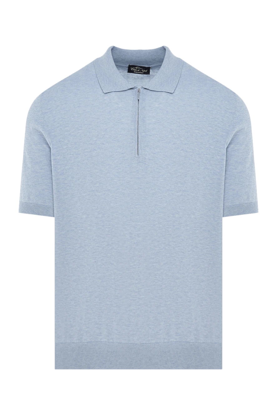 Cesare di Napoli man men's blue cotton polo купить с ценами и фото 176900 - photo 1