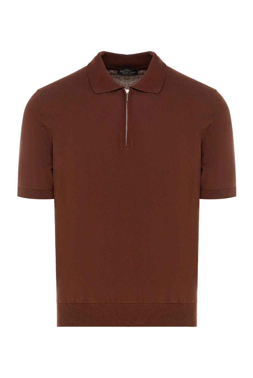 Cesare di Napoli man men's brown cotton polo купить с ценами и фото 176903 - photo 1