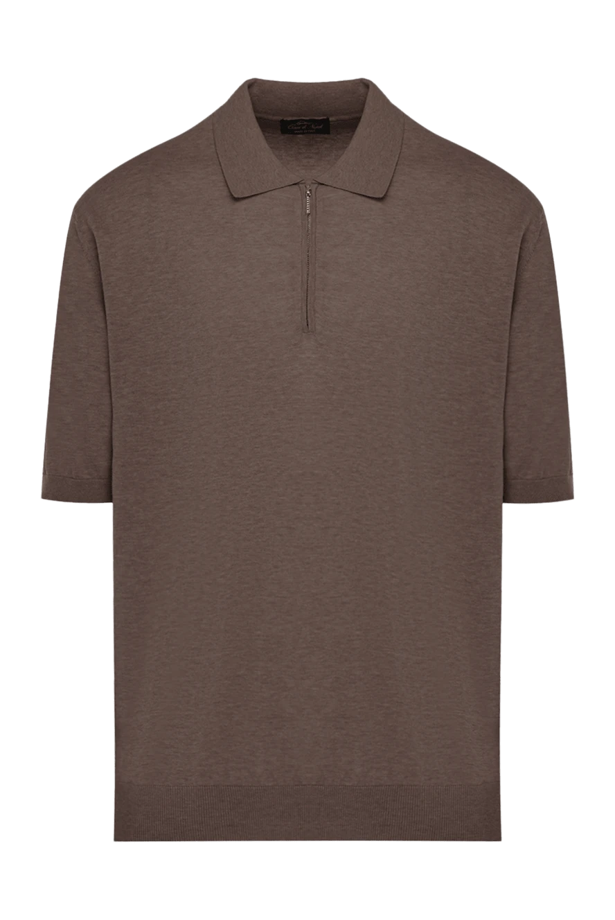 Cesare di Napoli man men's brown silk polo купить с ценами и фото 176904 - photo 1