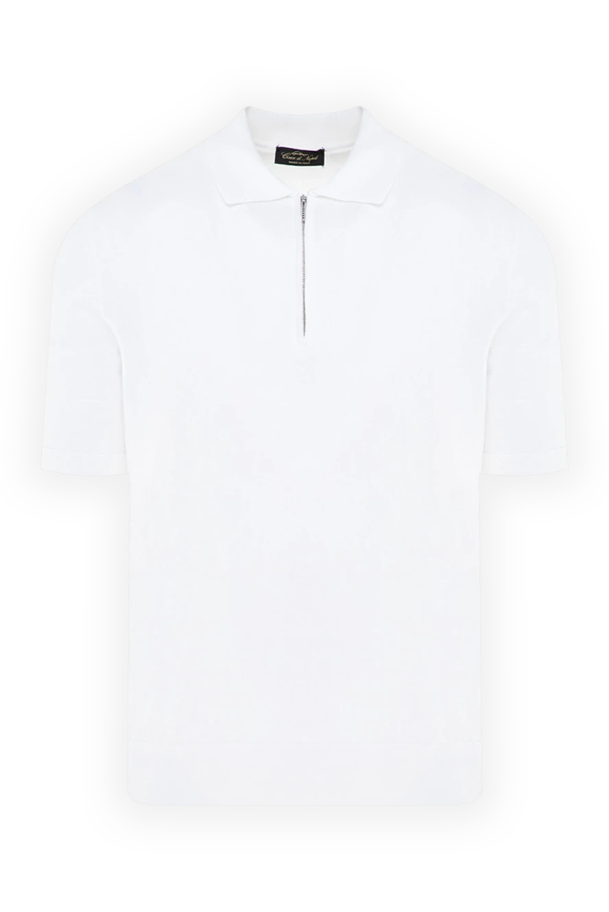 Cesare di Napoli man men's white cotton polo купить с ценами и фото 176908 - photo 1