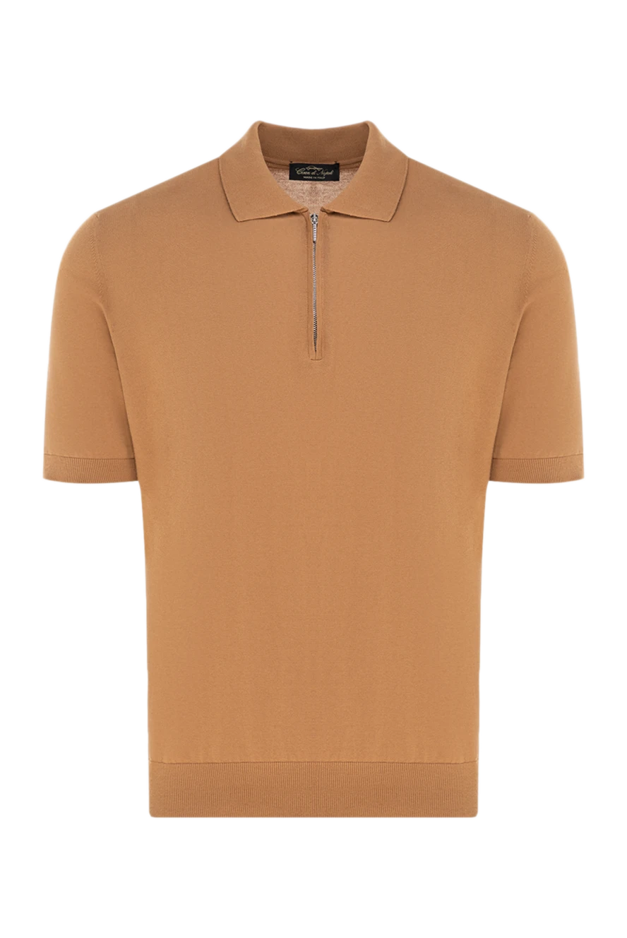 Cesare di Napoli man men's brown cotton polo купить с ценами и фото 176909 - photo 1