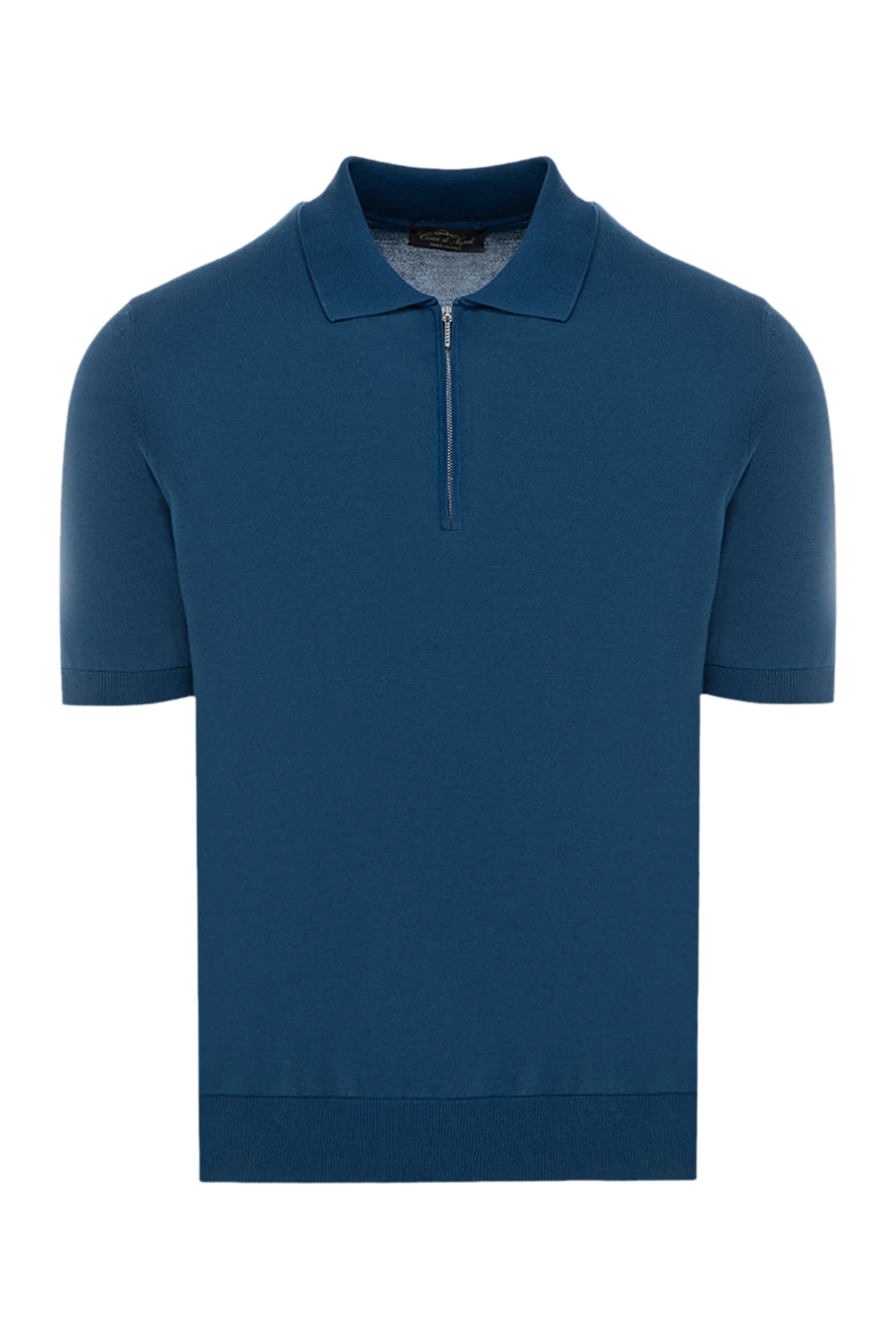 Cesare di Napoli man men's blue cotton polo купить с ценами и фото 176910 - photo 1