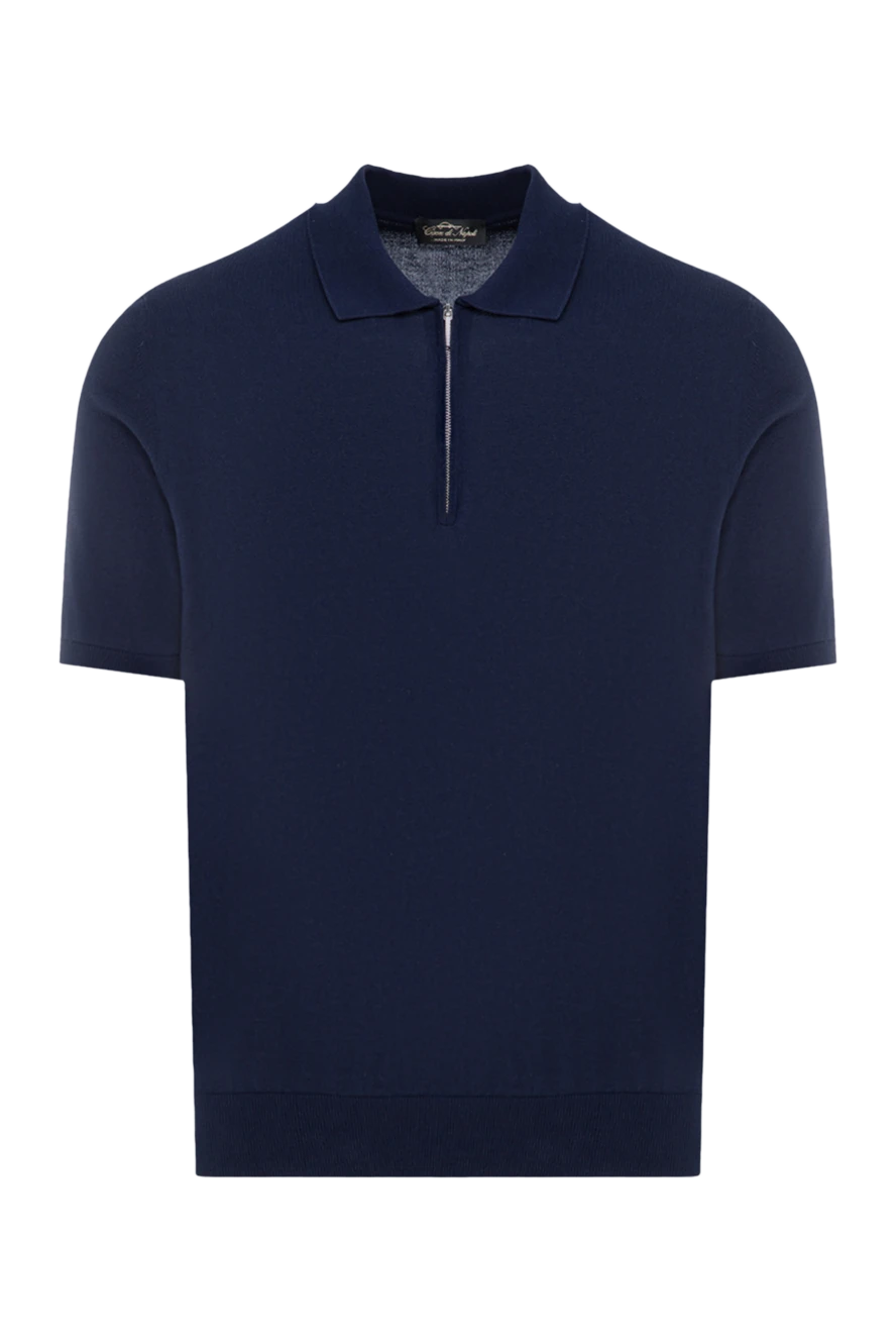 Cesare di Napoli man men's blue cotton polo купить с ценами и фото 176911 - photo 1