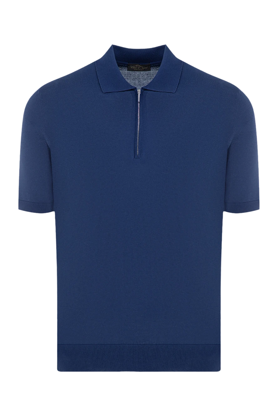 Cesare di Napoli man men's blue cotton polo купить с ценами и фото 176912 - photo 1