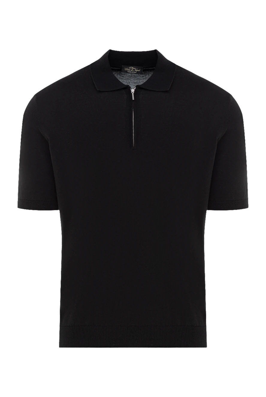 Cesare di Napoli man men's black cotton polo купить с ценами и фото 176913 - photo 1