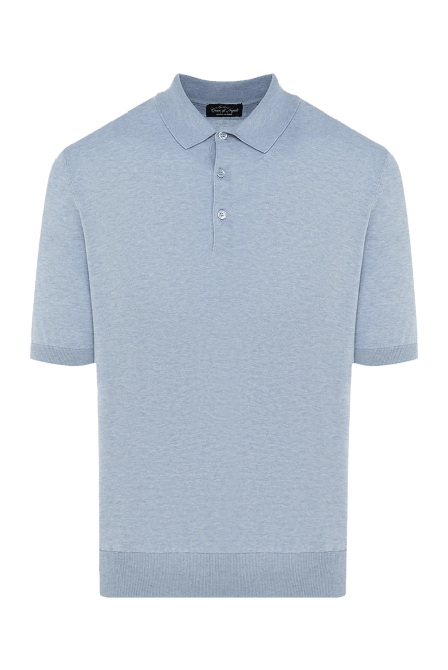 Cesare di Napoli man men's blue cotton polo купить с ценами и фото 176914 - photo 1