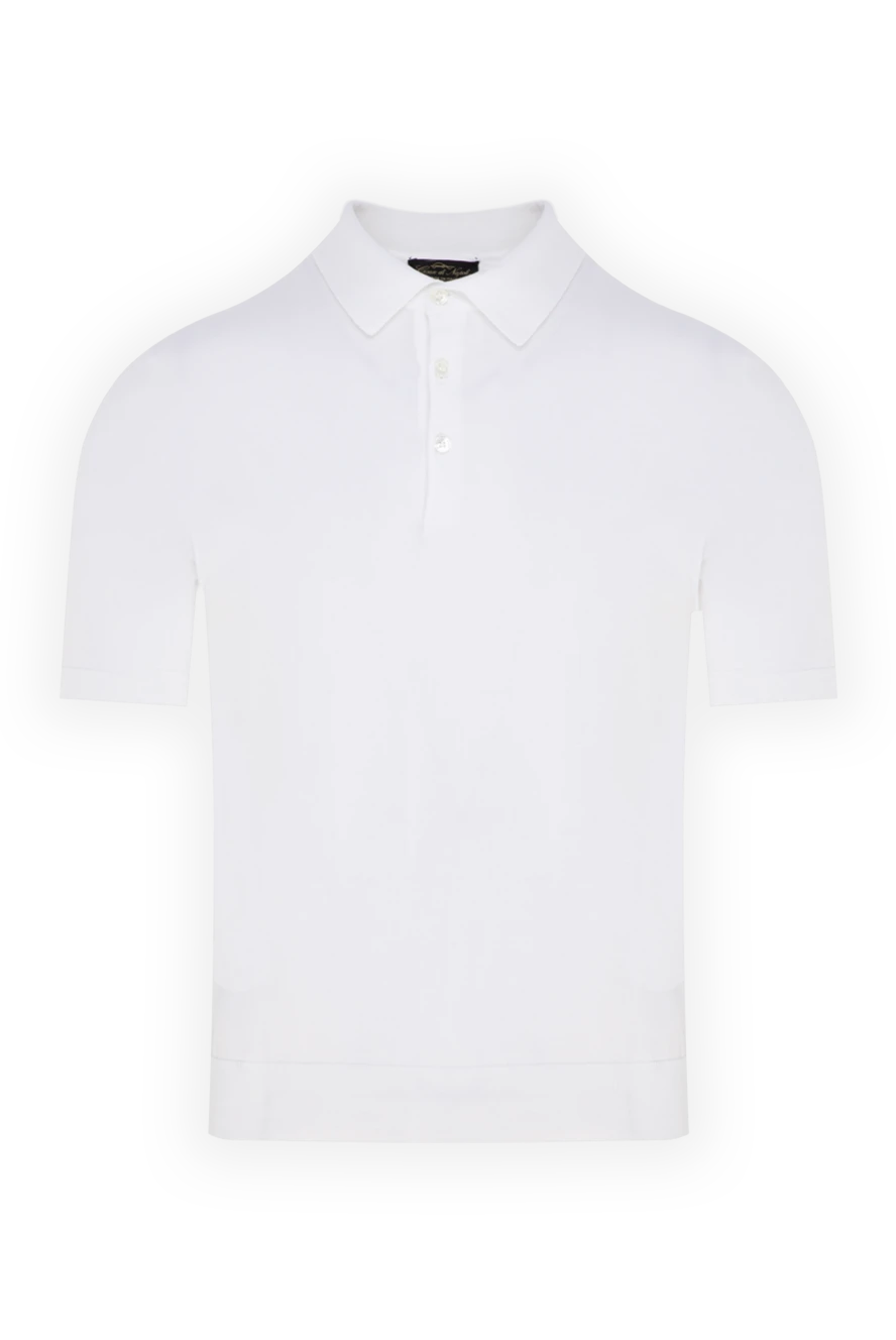 Cesare di Napoli man men's white cotton polo купить с ценами и фото 176916 - photo 1