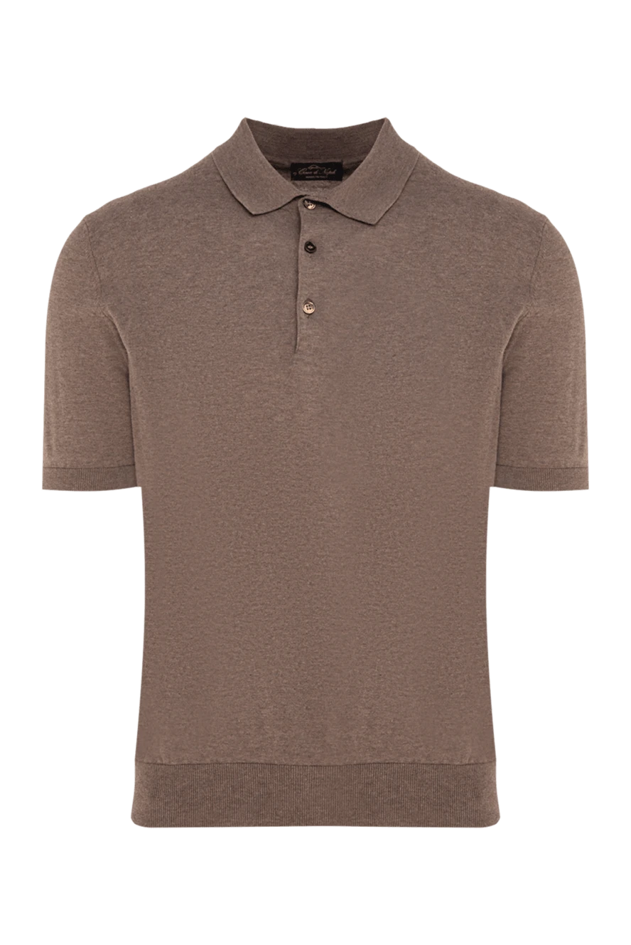 Cesare di Napoli man men's brown cotton polo купить с ценами и фото 176917 - photo 1