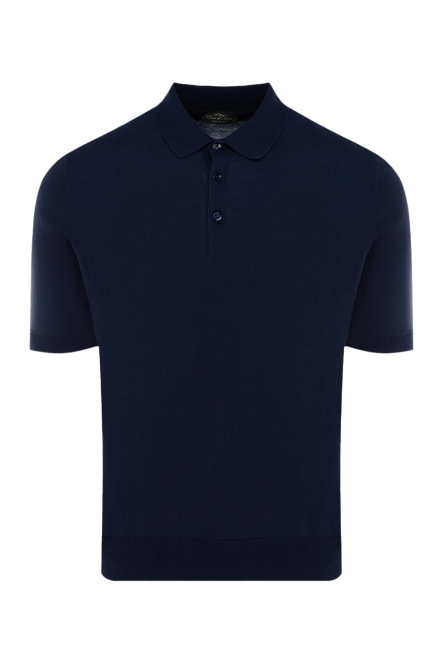 Cesare di Napoli man men's blue cotton polo купить с ценами и фото 176918 - photo 1