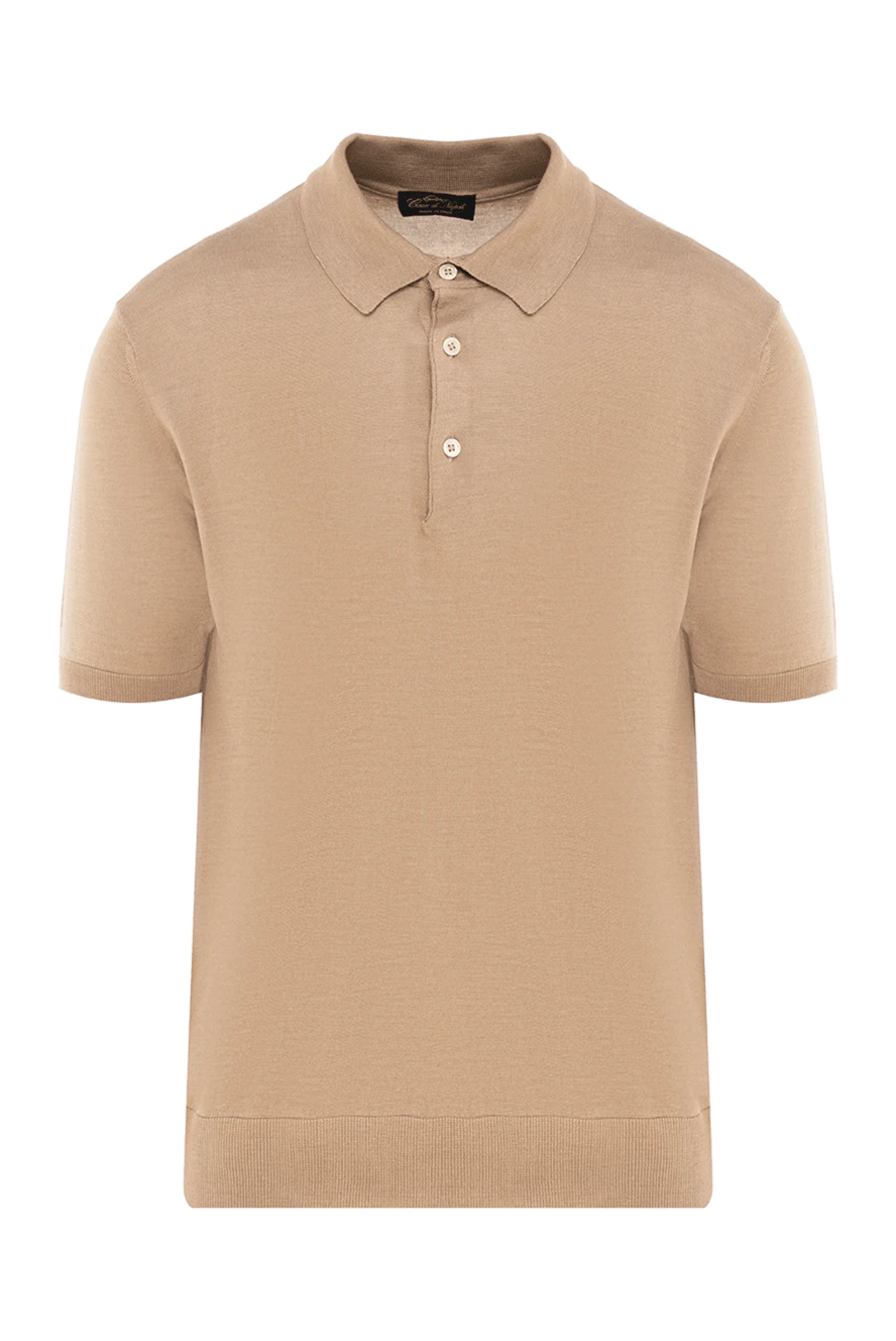 Cesare di Napoli man men's beige silk polo купить с ценами и фото 176919 - photo 1