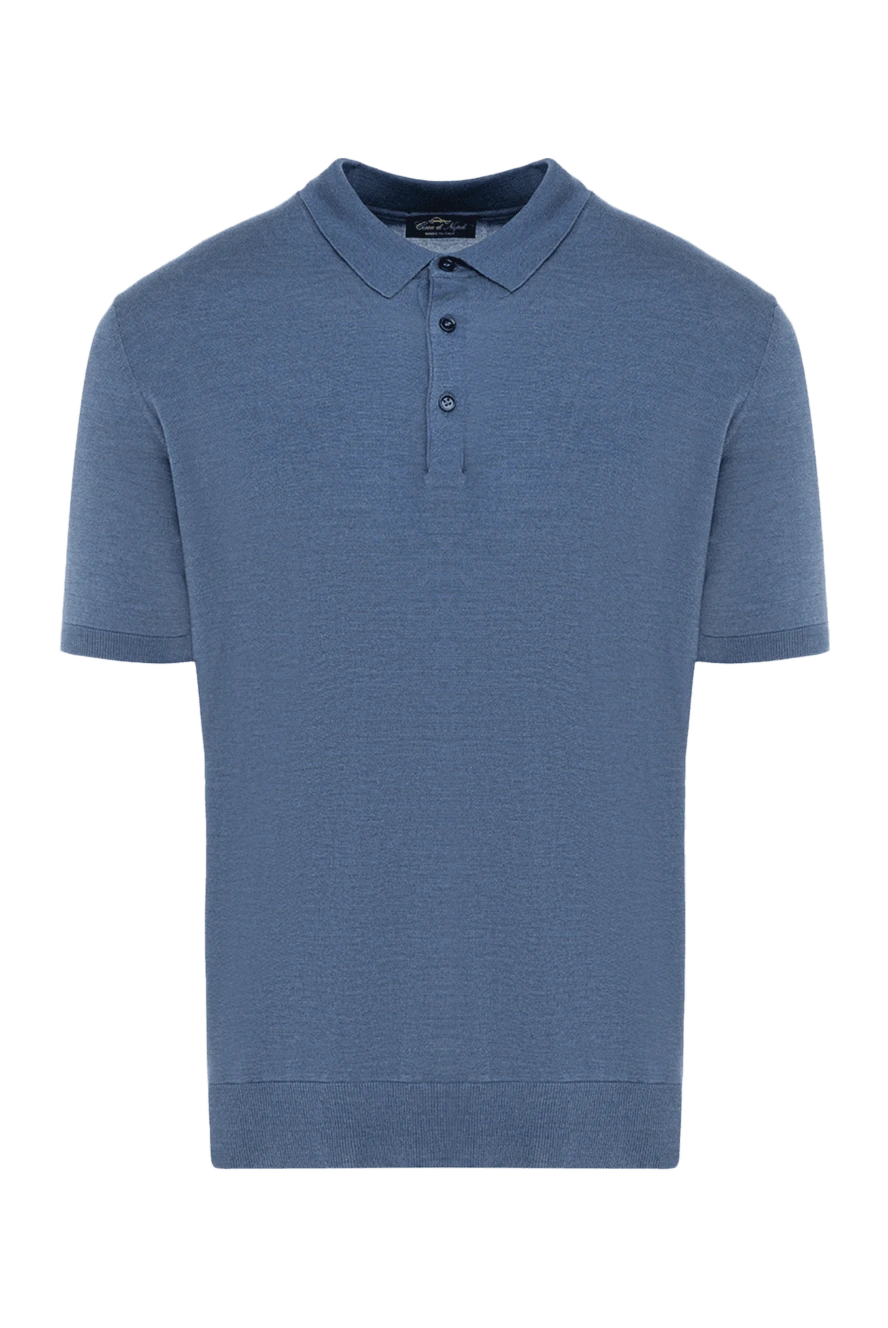 Cesare di Napoli man men's blue silk polo купить с ценами и фото 176921 - photo 1