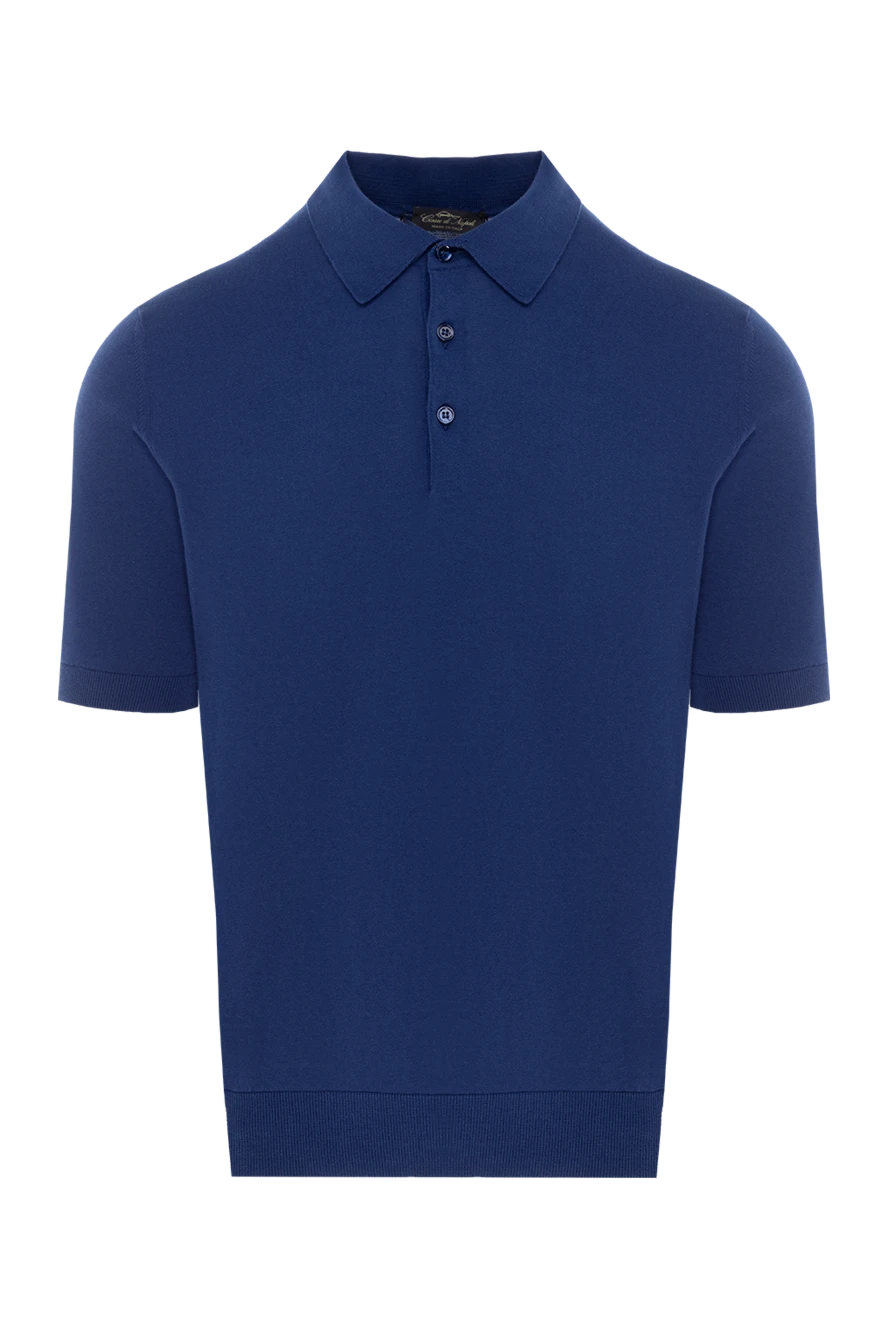 Cesare di Napoli man men's blue cotton polo купить с ценами и фото 176926 - photo 1