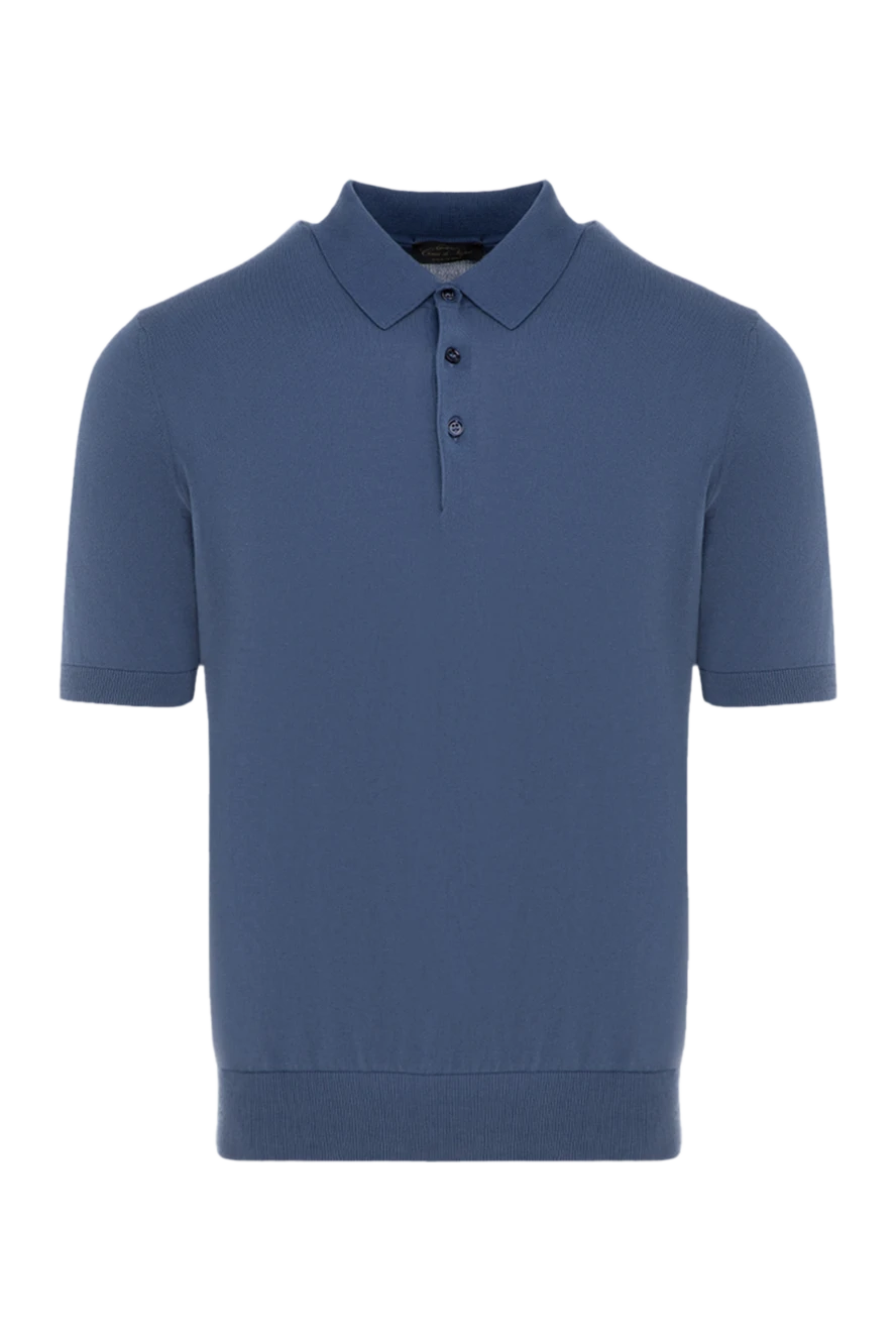 Cesare di Napoli man men's blue cotton polo купить с ценами и фото 176927 - photo 1