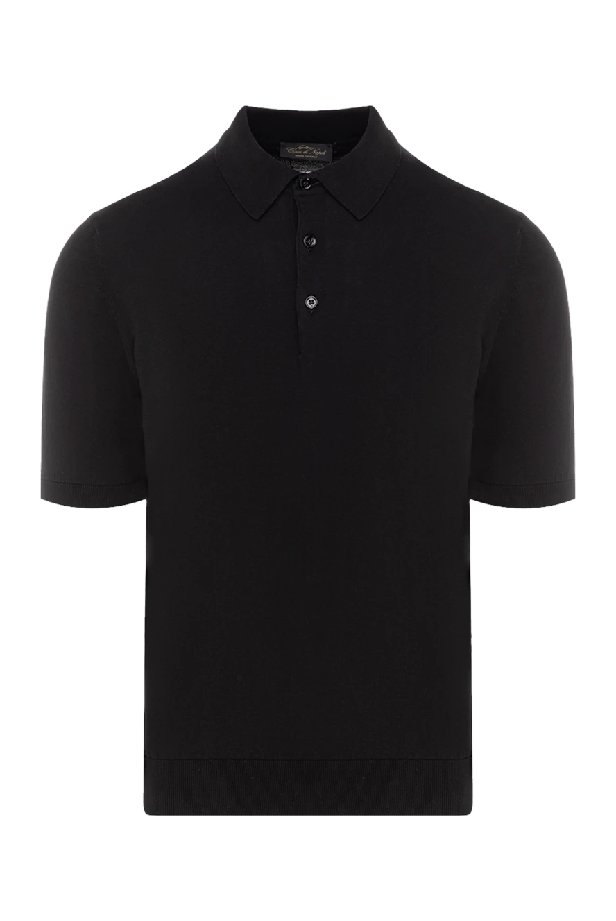 Cesare di Napoli man men's black cotton polo купить с ценами и фото 176928 - photo 1