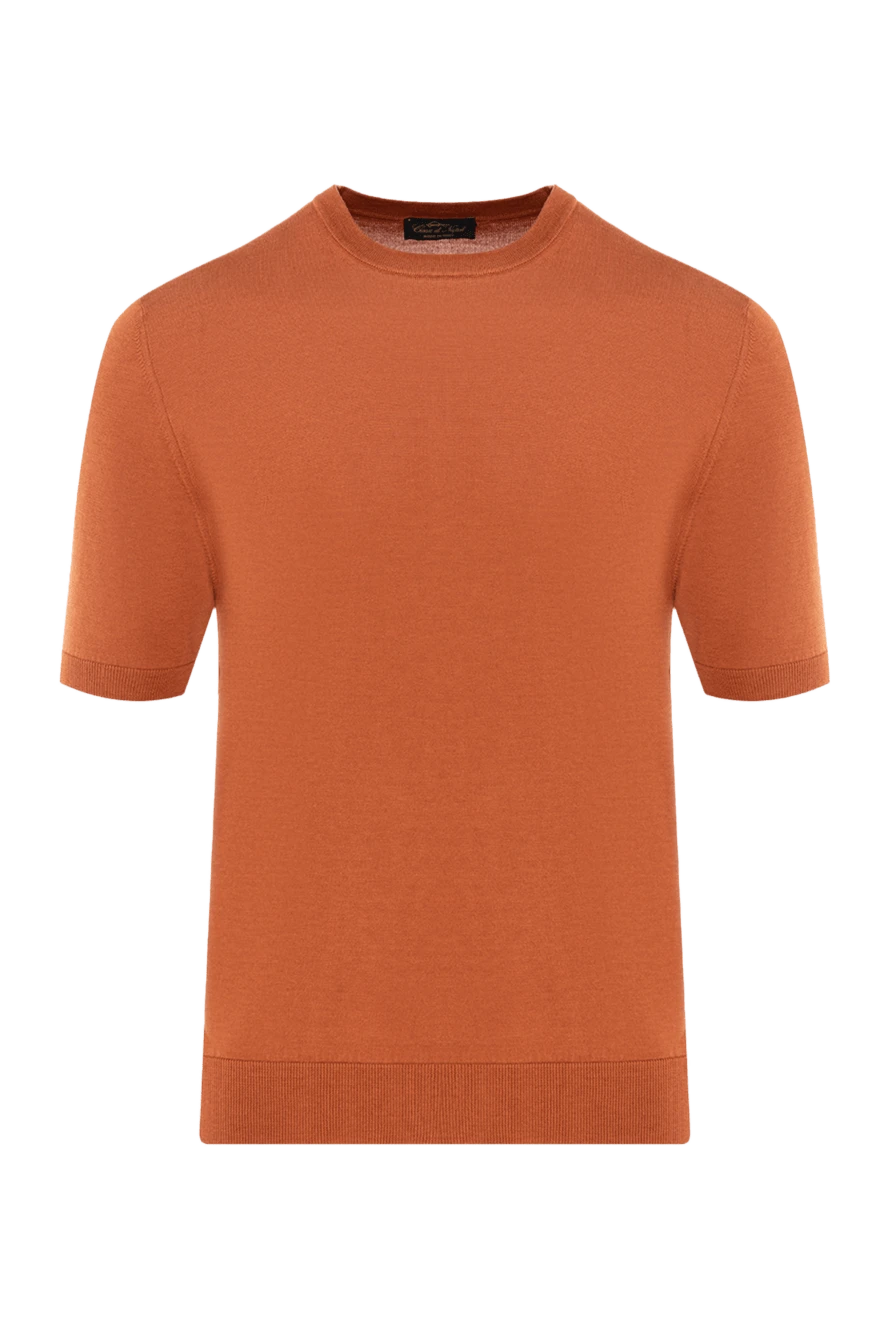 Cesare di Napoli man short sleeve jumper made of silk and cotton, men's orange купить с ценами и фото 176953 - photo 1