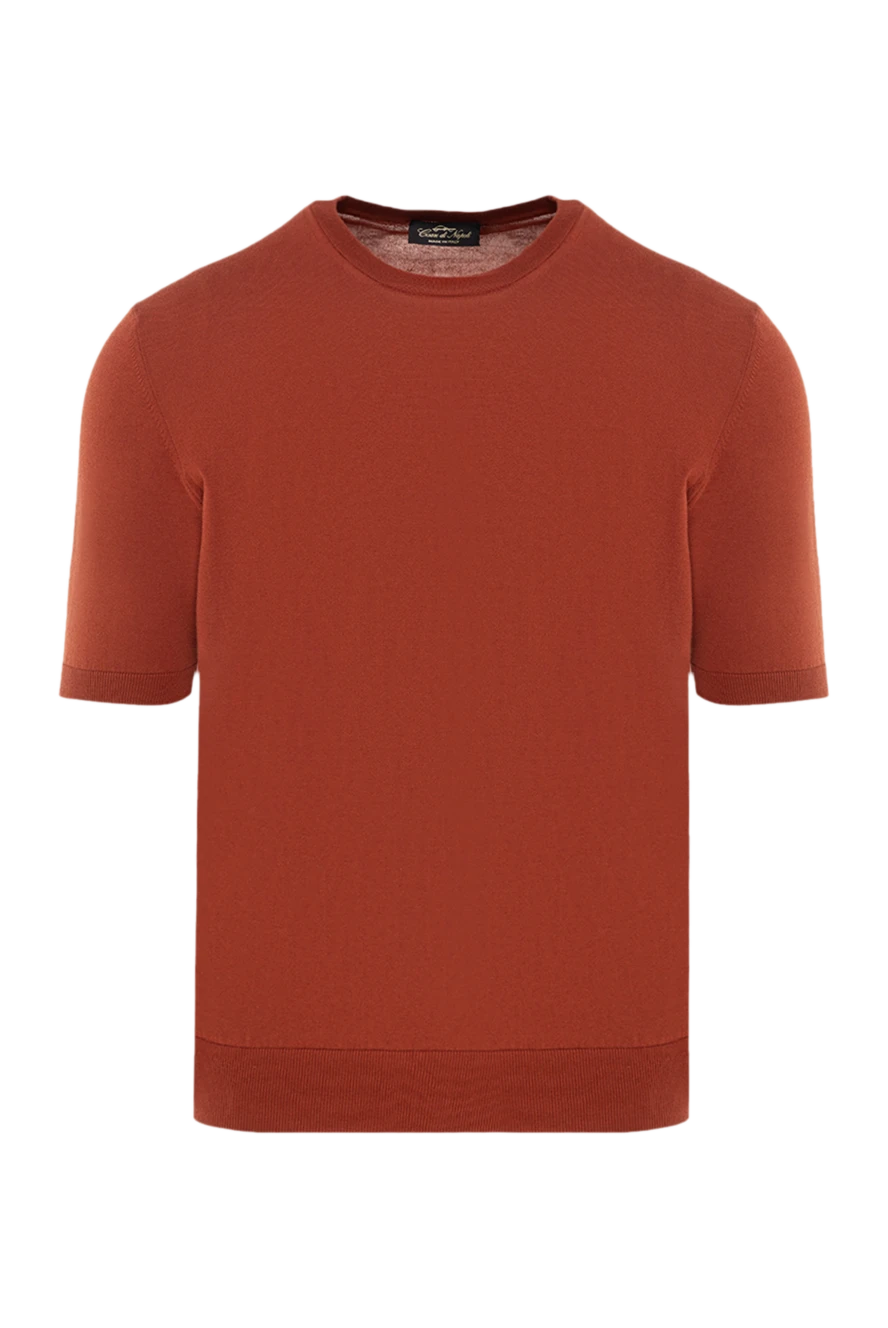 Cesare di Napoli man short sleeve cotton jumper for men, brown купить с ценами и фото 176957 - photo 1