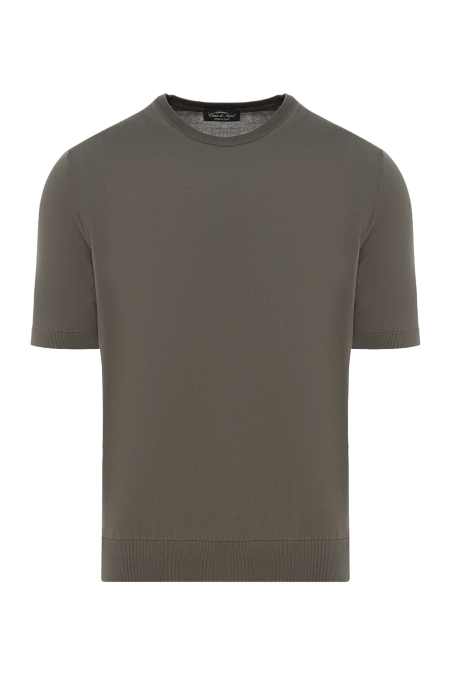 Cesare di Napoli man short sleeve cotton jumper for men, green купить с ценами и фото 176962 - photo 1