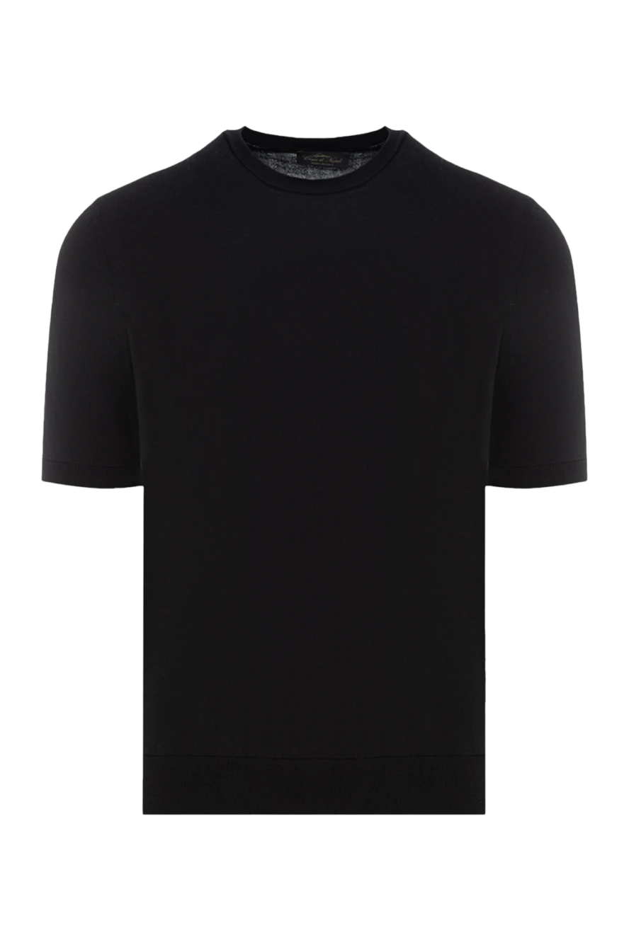 Cesare di Napoli man short sleeve cotton jumper for men, black купить с ценами и фото 176964 - photo 1