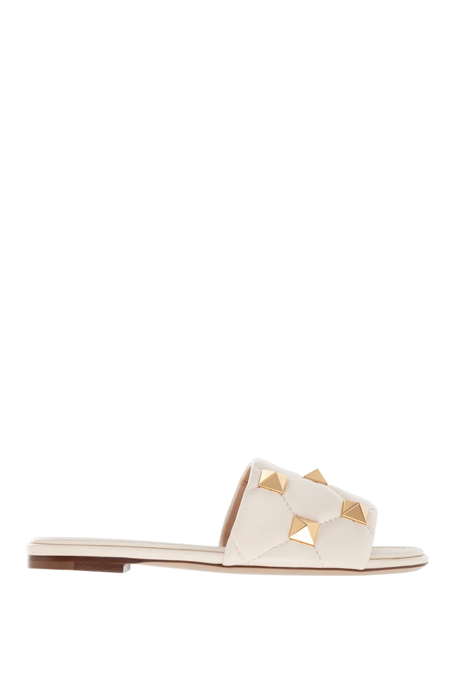 Valentino woman women's white genuine leather slippers купить с ценами и фото 176978 - photo 1