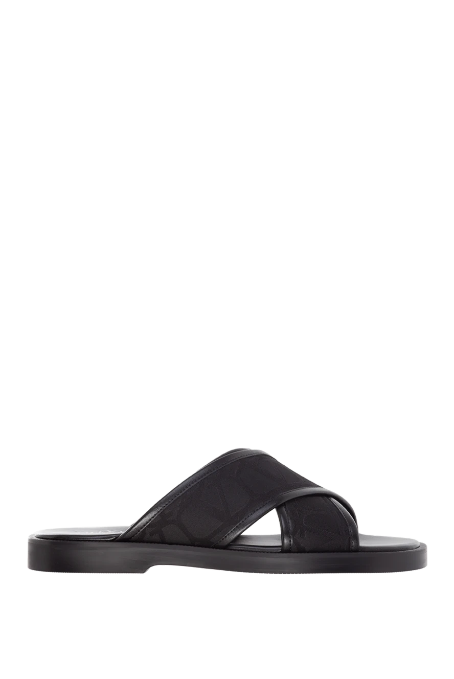 Valentino man black men's genuine leather flip-flops купить с ценами и фото 176985 - photo 1