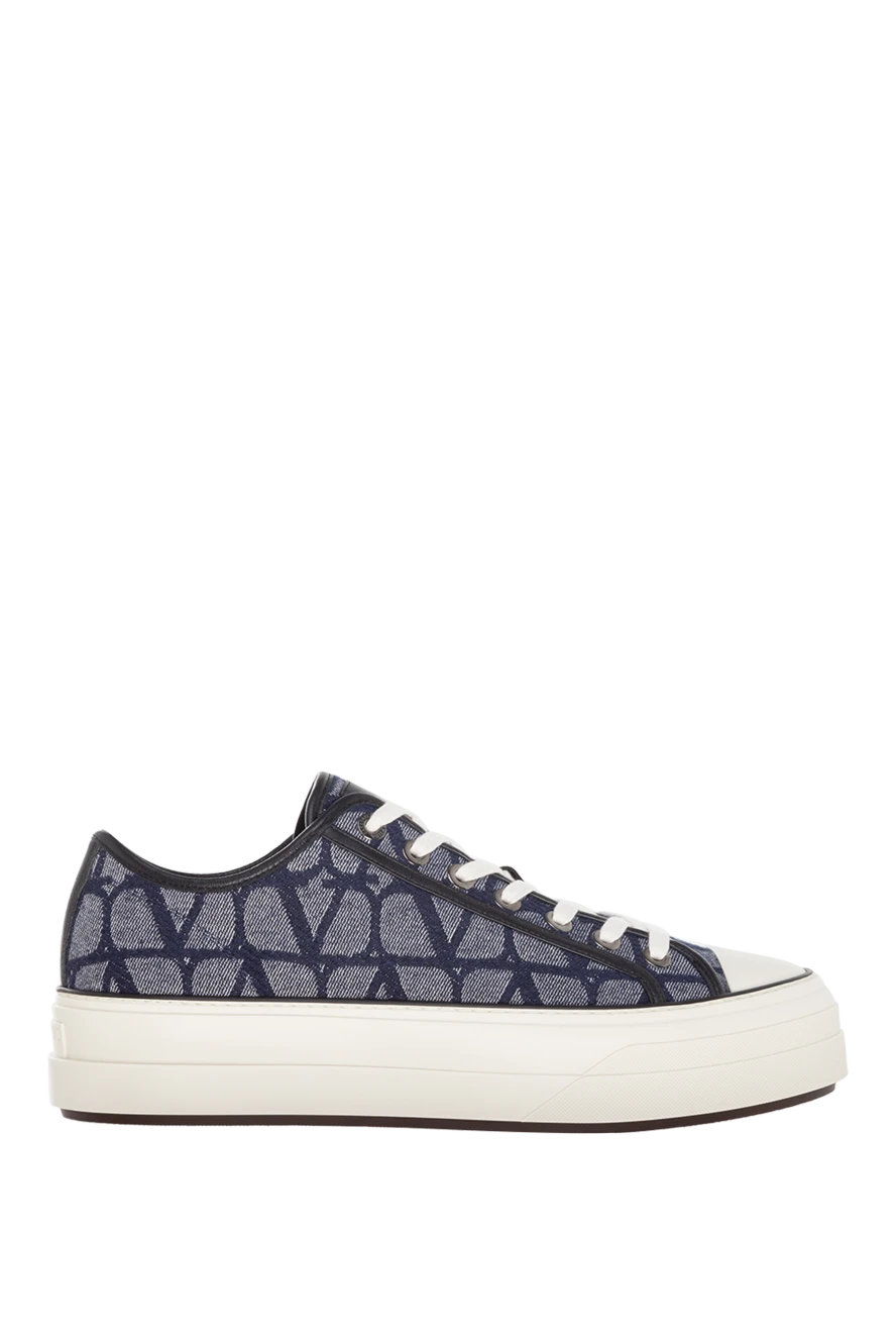 Valentino man cotton and polyester sneakers for men, blue купить с ценами и фото 176986 - photo 1