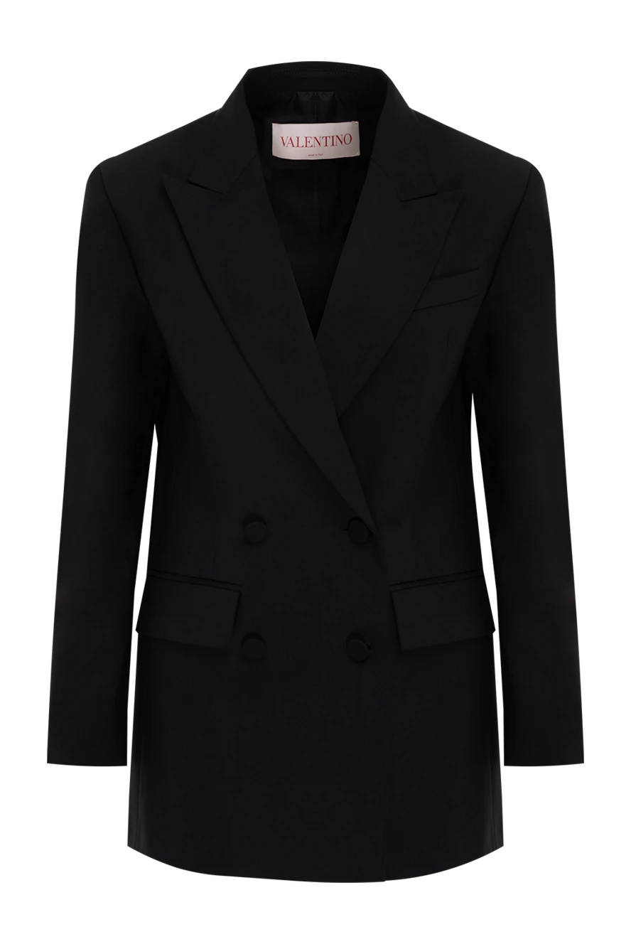 Valentino woman women's black wool and mohair jacket купить с ценами и фото 176992 - photo 1