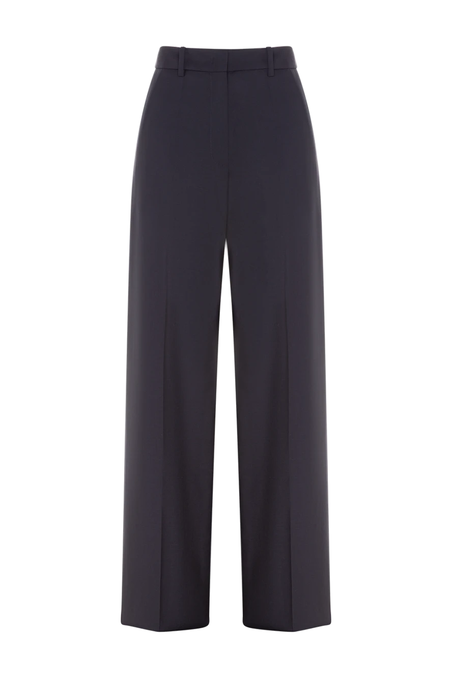 Valentino woman women's blue wool and mohair trousers купить с ценами и фото 176993 - photo 1