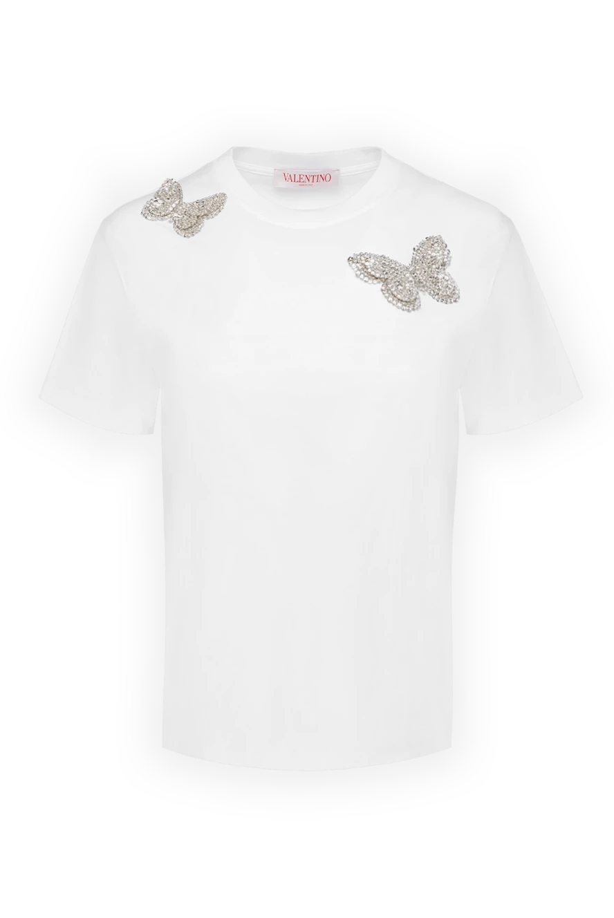 Valentino woman women's white cotton t-shirt купить с ценами и фото 176997 - photo 1