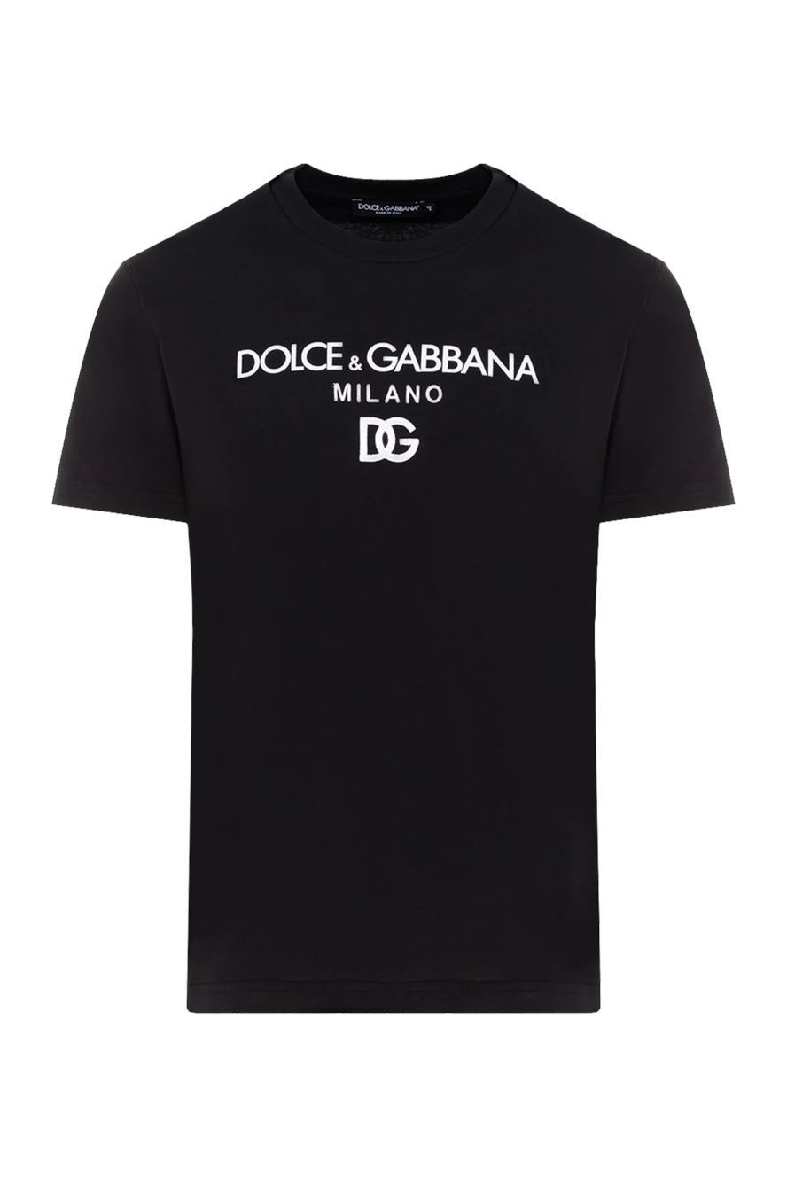 Dolce & Gabbana man cotton t-shirt for men, black купить с ценами и фото 177101 - photo 1