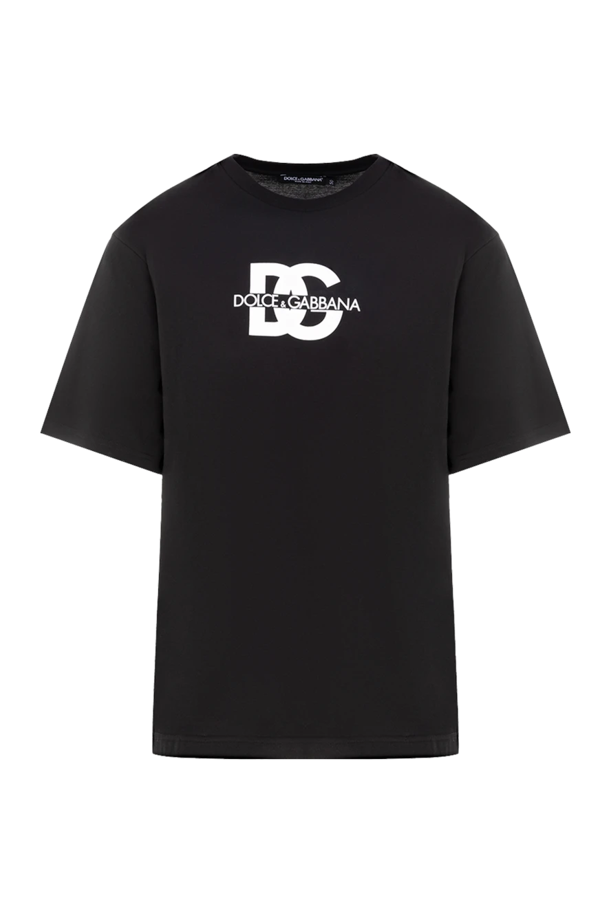 Dolce & Gabbana man cotton t-shirt for men, black купить с ценами и фото 177102 - photo 1