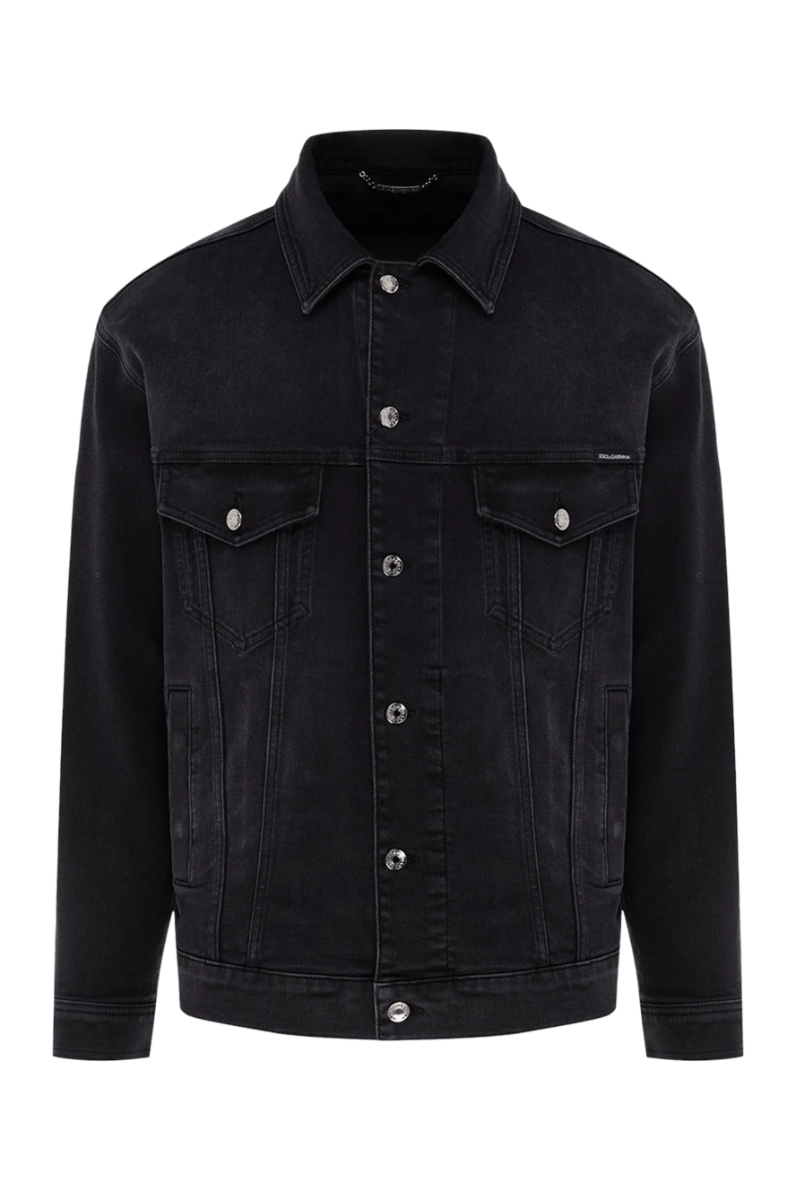 Dolce & Gabbana man men's denim jacket made of cotton and elastane, black купить с ценами и фото 177110 - photo 1