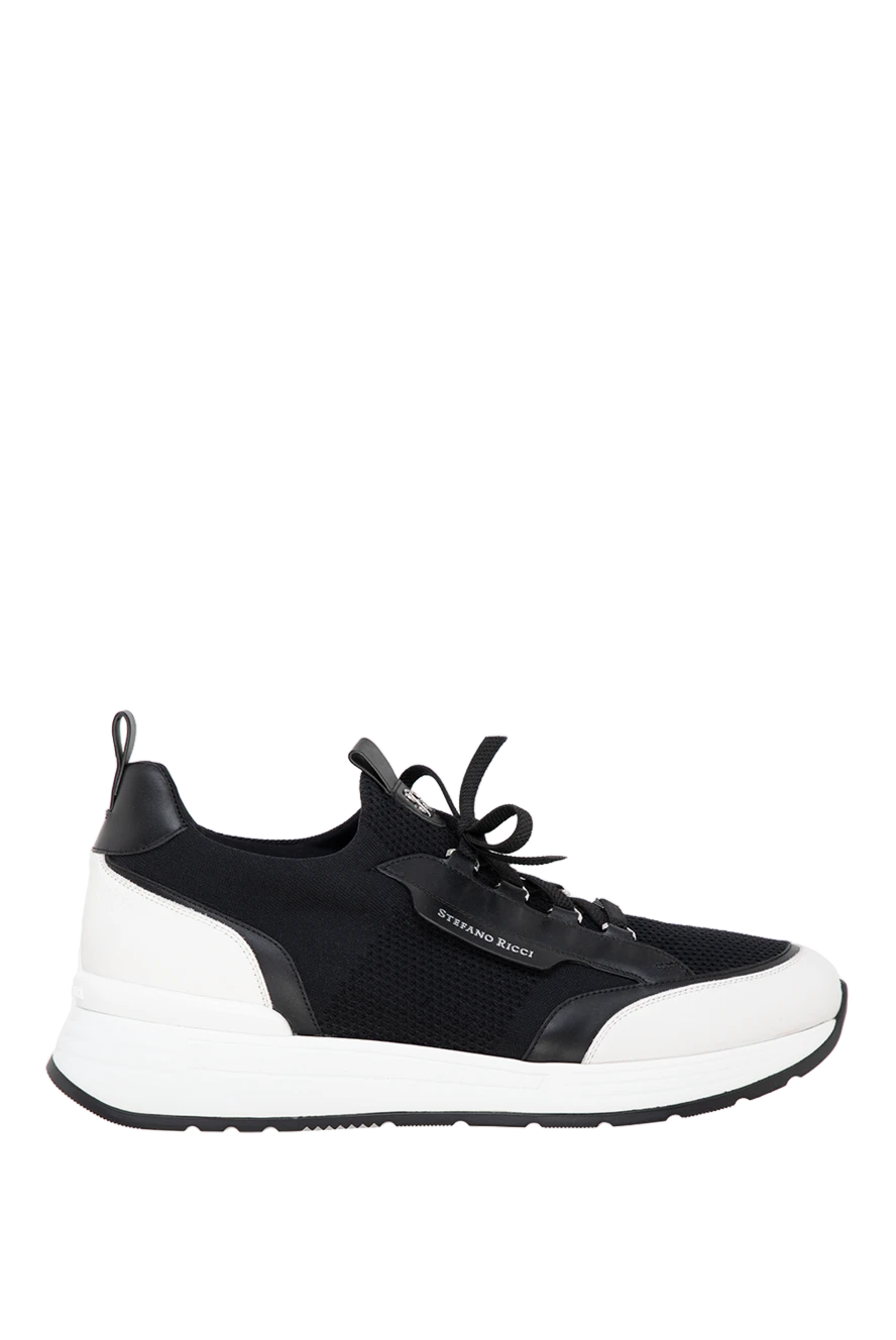 Stefano Ricci кроссовки из полиэстера и натуральной кожи черные мужские 177122 - фото 1
