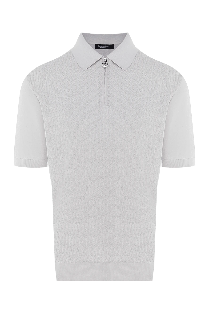 Stefano Ricci men's gray silk and cotton polo shirt 177126 - photo 1