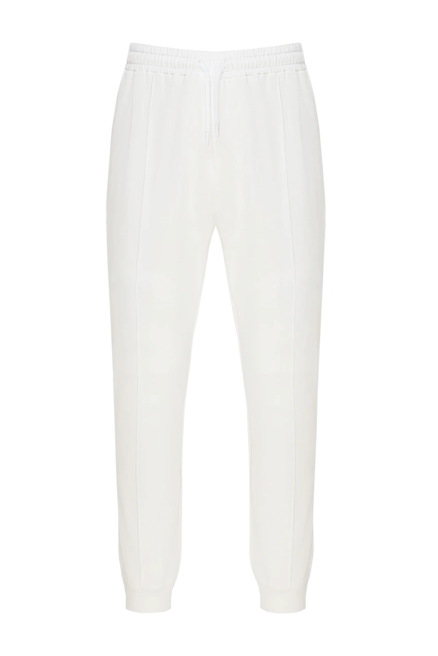 Barba Napoli man men's white cotton and polyamide trousers купить с ценами и фото 177192 - photo 1