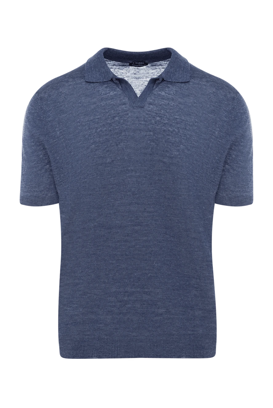 Barba Napoli man men's linen polo blue купить с ценами и фото 177194 - photo 1