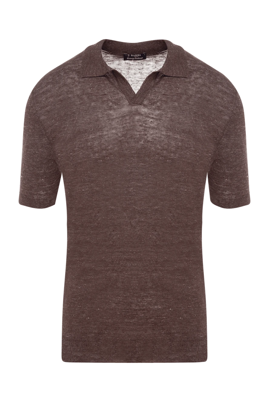 Barba Napoli man men's brown linen polo купить с ценами и фото 177195 - photo 1